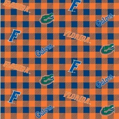 1/2 Yard Of 42  UF University Of Florida Gators Buffalo Check Fabric 100% Cotton • $2.25