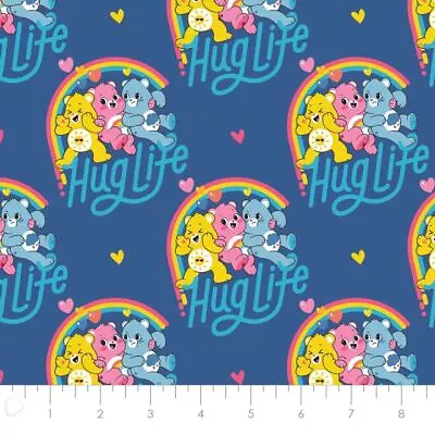 Care Bears Believe Hug Life Navy Cotton Quilting Fabric 1/2 YARD • $14.95