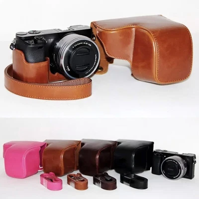 $21.37 • Buy Leather Camera Protect Case Bag Strap For Sony 3C A6000 A6100 A6300 A6400 16-50