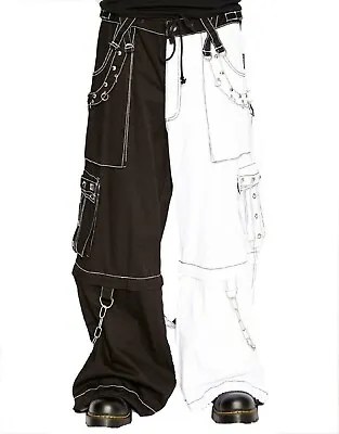 Northern Star Men's Black & White Transform Goth Baggy Split Leg Punk Rock Pants • $79.99