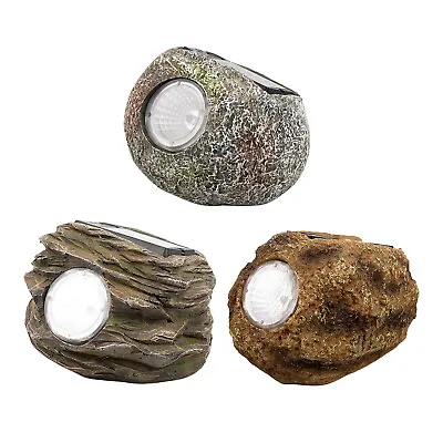Resin Solar Stone Light Lighting For Outdoor Yard Decor Crafts Arts Gifts • £11.66