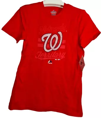 $21.36 • Buy Majestic Youth Washington Nationals Crushing It Short-Sleeve T-Shirt RED XL (16)