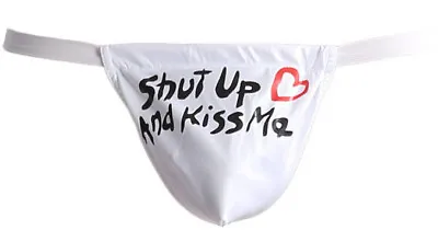 Mens Sexy Fun Novelty Kiss Me Posing Pouch G-string Thong Brief One Size • £5.49