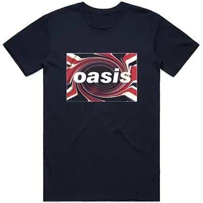 Officially Licensed Oasis Union Jack Mens Blue T Shirt Oasis Liam Gallagher Tee • £14.50