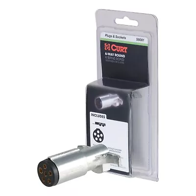 CURT 58081 6-Way Round Connector Plug (Trailer Side Packaged) • $8.95