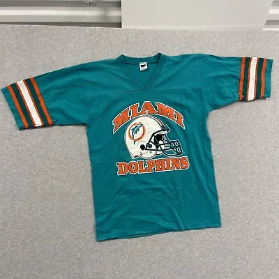 Vtg 80's Miami Dolphins #13 Dan Marino Jersey Shirt Trench Aqua Green Men Large • $35.99