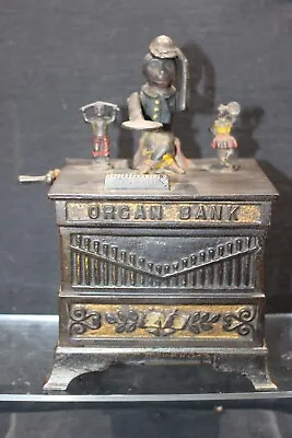 1882 Kyser & Rex Cast Iron Mechanical Bank Monkey  Organ Bank  119 • $389