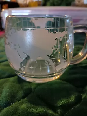 Nestle Nescafe World Globe ETCHED Glass Coffee Cup • $4
