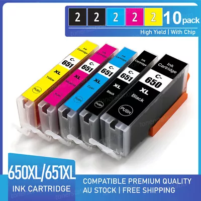 10x Ink Cartridge PGI-650 CLI-651 XL For Canon Pixma MG7160 MG5560 IP7260 MG6460 • $18.90