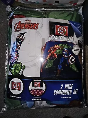 Marvel Avengers Hero Kids 2pc Reversible Twin/Full Comforter & Sham Bedding Set • $32.99
