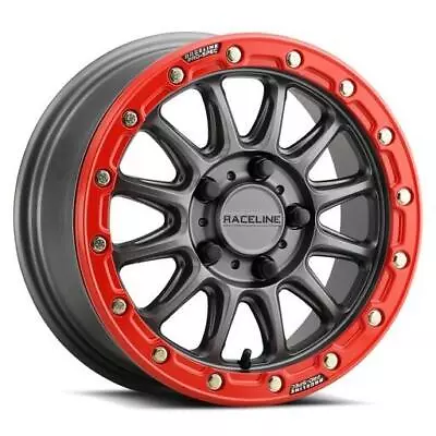 Raceline A14 Alpha Beadlock ATV/UTV Wheel 15x7 5/4.5 6+1 Gunmetal/Red • $255.28