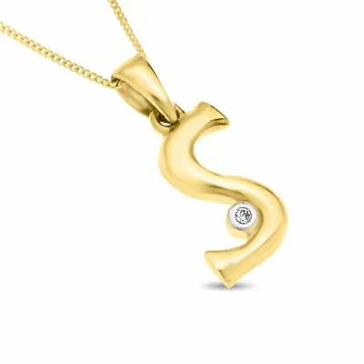 Real 9ct Gold Initial Pendant (A-Z) Personalised Letter Charm 18  Necklace Gift • £58.99