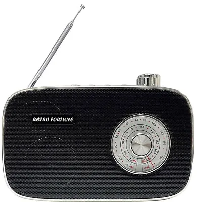 Black Bluetooth Speaker MP3 Player With Vintage AM FM Radio • $22.50