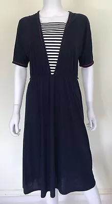 St Michael Vintage Jersey Sailor Nautical Dress M 80s • £30