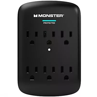 Monster Wall Tap Plug 6-Outlet Extender With Outlet Surge Protector For Home • $19.99