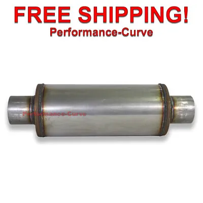 Performance Exhaust Muffler - Stainless Steel - 3  C/C - 6  Round - 14  Body • $59.95