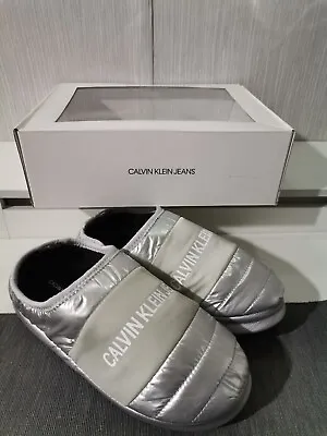 Calvin Klein Home Shoe Slipper Womens Silver Slippers Shoes  41 Size  • £17