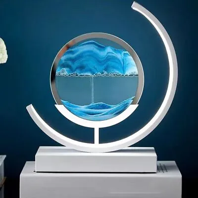 Moving Sand Art Picture Hourglass Deep Sea Sandscape Glass Quicksand 3D Painting • £24.36