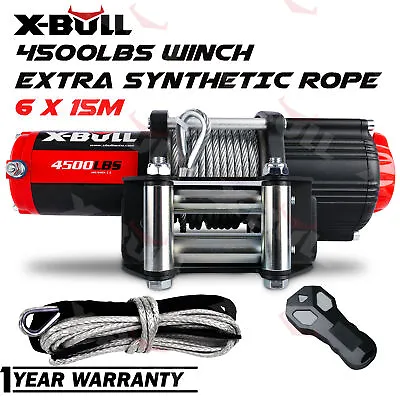 Electric Winch 4500LBS 12V ATV UTV 4WD Steel Cable Towing Truck With Extra Rope • $159.90