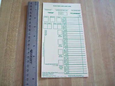 K-MART UN-USED VINTAGE TIMECARD FROM THE LATE 1980's RARE KMART ITEM • $1.50