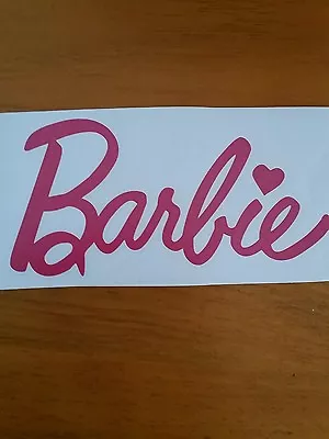 Barbie STICKER  Qty 2 HOT PINK  OR WHITE CAR STICKER 90mm • $5.95