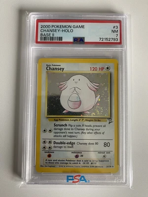 $38 • Buy 2000 Pokemon Game Chansey Holo Unlimited Base Set 2 #3 PSA 7