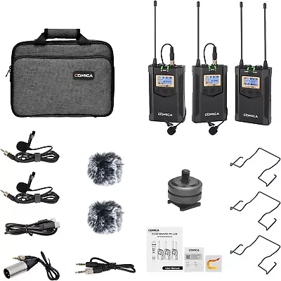 COMICA Wireless Lavalier Microphone CVM-WM100 Plus UHF Dual Wireless Microphone • £99.89