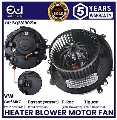 Heater Blower Motor Fan With Resistor For Vw Golf Mk7 Passat 3g2 3g5 Tiguan Mk2 • £74.99