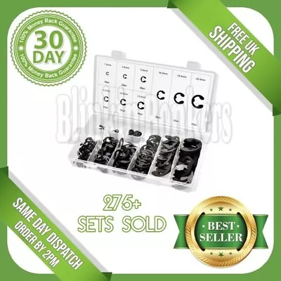 £6.19 • Buy 300pc Assorted E Clips Washers Retainer Ring External Snap Circlip Various Sizes