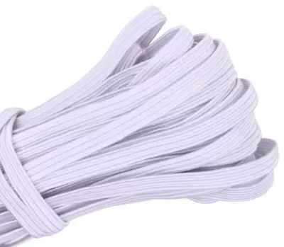 10 Yards 1/4  Inch Elastic String Band Cord Sewing Trim Idea For Masks DIY White • $3.99