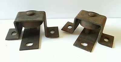 Antique Vintage Heavy Duty Industrial Cast Iron Factory Bracketed Wheels Casters • $14.99