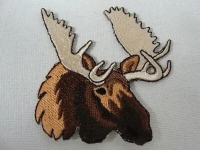 Moose Head Embroidered Iron On Patch Applique • $3.19