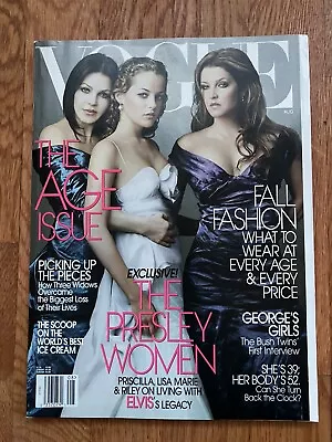 Vogue Magazine August 2004 The Presley Women On Cover Lisa Marie Priscilla Riley • $20