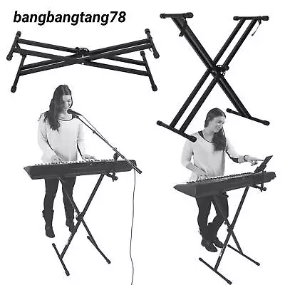 Portable Keyboard Stand Double-X Style Digital Piano Stand Holder Adjustable • $26.59