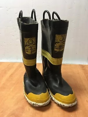 Vintage Servus Fire Boots Reflekshin Steeltoe Fireman Firefighter Size 10? USA • $24.99