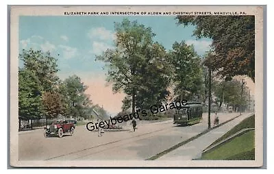 Elizabeth Park Trolley MEADVILLE PA Crawford County Pennsylvania Postcard • $4.99