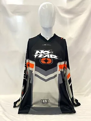 Vintage No Fear Pure MX Technology Gray & Orange Motocross Jersey XL Long Sleeve • $230