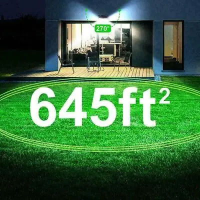 Solar PIR Motion Sensor Wall Lights 468 LED Outdoor Garden Security Street Lamps • £11.92