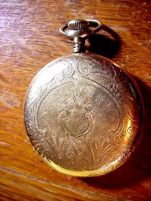 ILLINOIS WATCH Co. Antique 17 Jewels RAILROAD POCKET WATCH 25 Yr Gold Hunting • $69