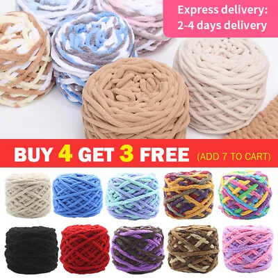 100G Skeins Yarn Chunky Crochet Chenille Milk Soft Baby Velvet Knitting Wool UK • £3.48