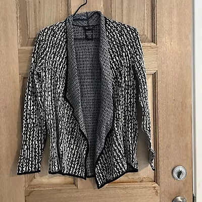 Nic+Zoe Cardigan Sweater Open Front Black And White Size S • £15.83
