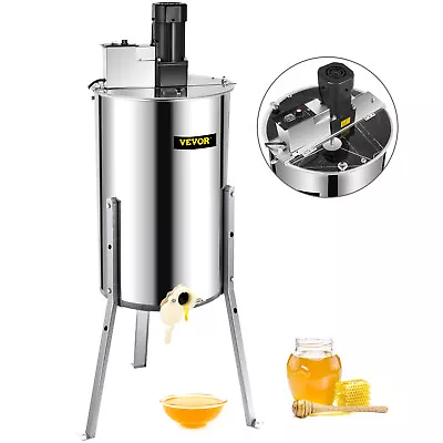 3 Frame VEVOR Electric Honey Extractor 120 W Motor Stainless Steel 2 Clear Lids • $286.99