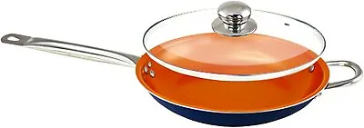 £19.99 • Buy Homatz Non Stick Frying Pan With Lid - 30cm Large Ceramic Copper Infused Coating