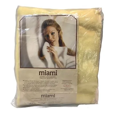 Vintage Chatham’s Miami Summer/Sheet Blanket 39x75 Twin Yellow New Sealed • $29.99