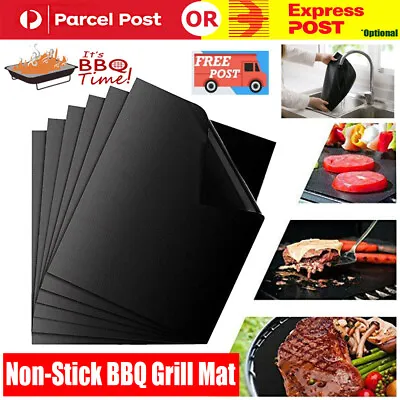BBQ Grill Mat Reusable Sheet Resistant Non-Stick Barbecue Bake Meat • $5.35