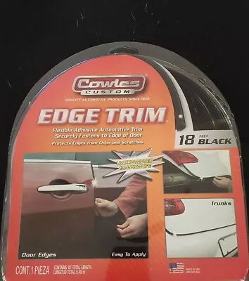 Cowles T5602 Black U Channel Edge Trim 18' For Cars Trucks Boats RVs And SUVs • $16.99