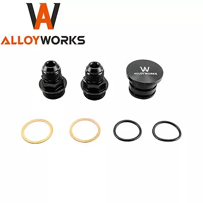 Block Plug&Catch Can Breather Fittings AN10 Kit For Honda Acura B Series B16 B18 • $12.99