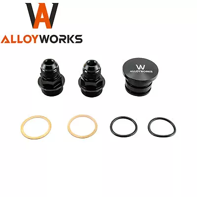 Block Plug&Catch Can Breather Fittings AN10 Kit For Honda Acura B Series B16/B18 • $13.99