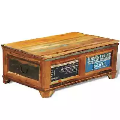 USA Coffee Table With Storage Vintage Reclaimed Wood Furniture Trunk Room • $414.39