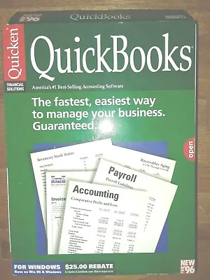 QuickBooks 96 1996 Quicken Windows Ver 4.0 IBM Floppy Disc Business Accounting • £27.71